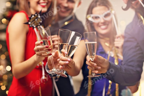 Preview: Group of friends celebrating New Year