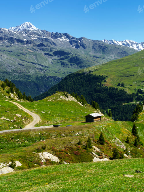Preview: Passo Gavia, mountain pass in Lombardy, Italy, at summer
