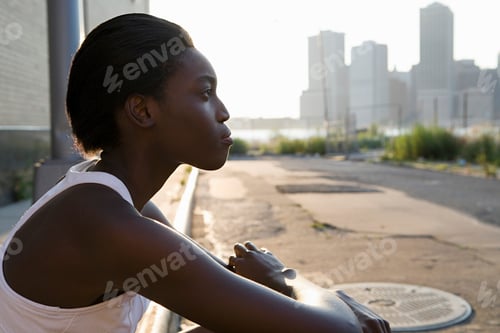 Preview: Female runner looking away