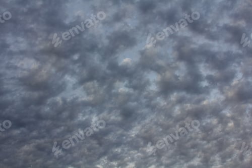 Preview: Gray And White Clouds In Blue Sky - Photograph Of A Late Afternoon Sky Full Of Gray And White