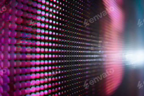 Preview: Large led projection screens. Colorful abstract background. Light show on the stage.