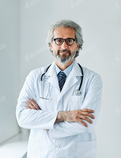 Preview: senior elderly gray hair active doctor hospital medical medicine health care clinic office portrait