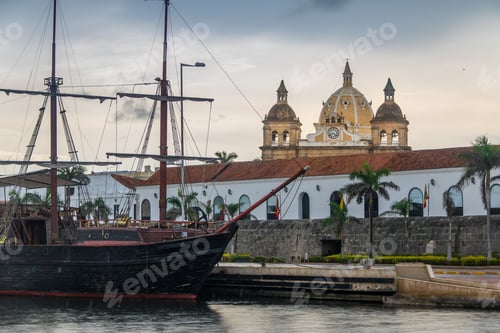 Preview: San Pedro Claver Church Domes and Ship - Cartagena de Indias, Colombia