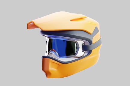 Vista previa: Casco de motocross amarillo con gafas