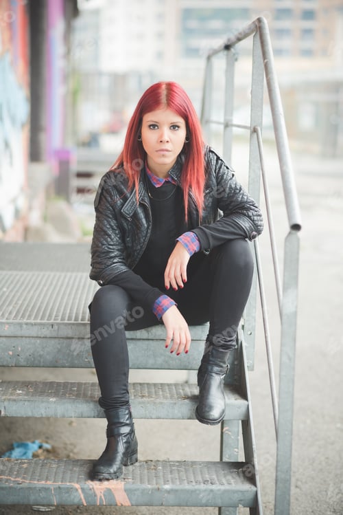 Preview: young beautiful red hair venezuelan woman lifestyle