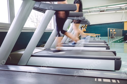 Preview: People legs in motion during a treadmill training