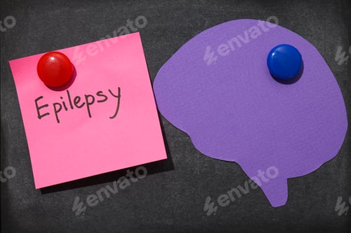 Preview: Epilepsy day concept, paper mockup human brain