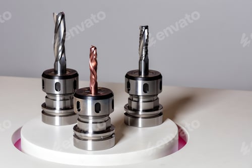 Preview: Closeup of a stainless steel metal cutter set for curly wood cutting