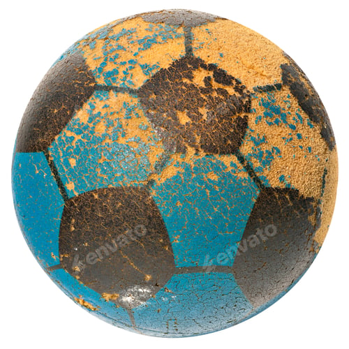 Preview: Worn Soccer ball toy isolated on white background