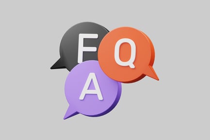 Vista previa: Burbujas de diálogo con letras F, Q y A