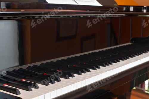 Preview: Closeup side view of piano