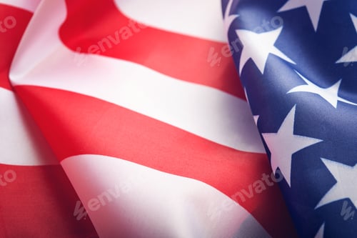 Preview: Red White and Blue American Flag Close Up