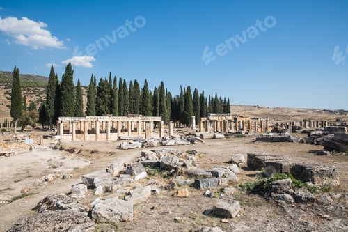 Preview: spectacular view of ancient architecture in famous hierapolis, turkey