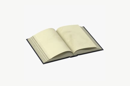 Preview: Open Hardcover Book with Blank Pages