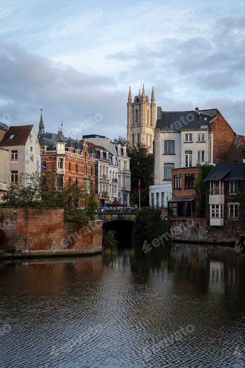 Preview: Canal Scene with Old Architecture in Ghent