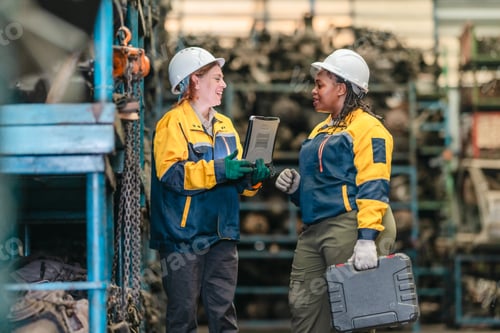 Preview: Two Female Technicians Inspecting Automotive Parts