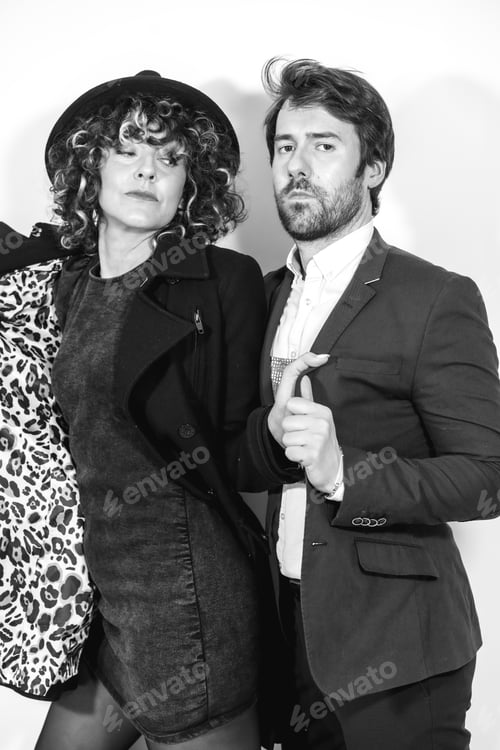 Preview: In love in a black and white fashion shoot, in elegant outfits on Valentine's Day