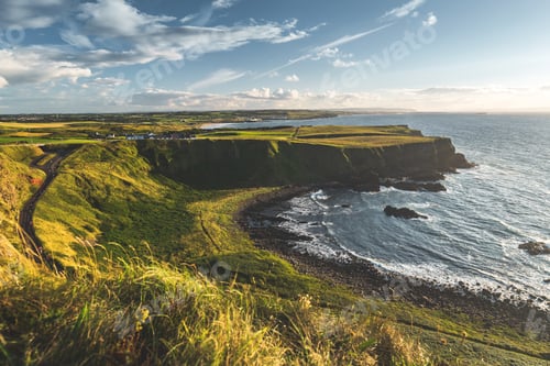 Preview: Sunlit shoreline. Northern Ireland landscape