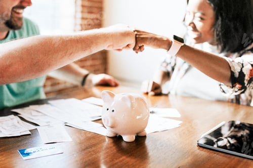 Preview: Teamwork Collaboration Saving Money Concept Indoors