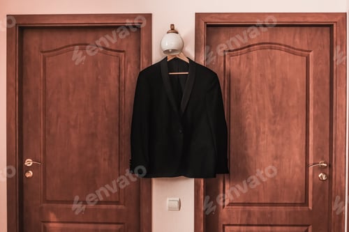 Preview: Men dark blue brown black formal classic blazer hanging