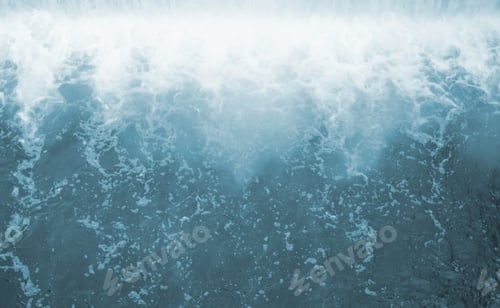 Preview: Dam to regulate the water level in the river. Falling water monochrome with strong bursts