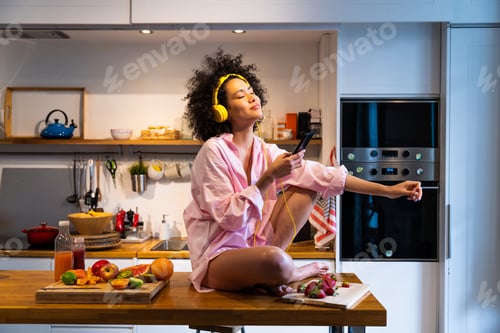 Preview: Beautiful latino woman at home
