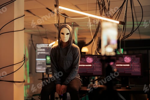 Preview: Hacker breaking into computer system, attacking database