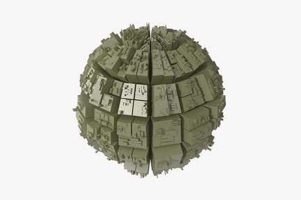 Preview: Sphere composed of varied square structures