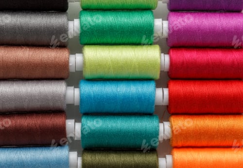 Preview: Set of colorful spools of thread