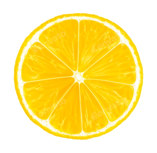 Preview: Lemon slice on white background