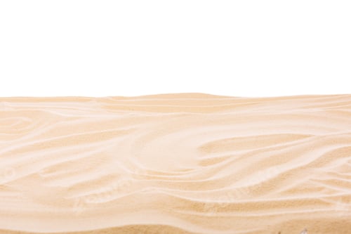 Preview: Textured sand on white background with copy space