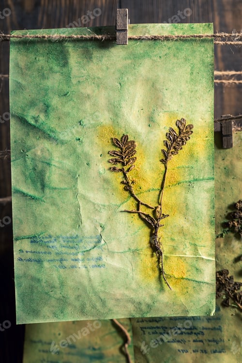 Preview: Creepy herbal workshop with green dried cards
