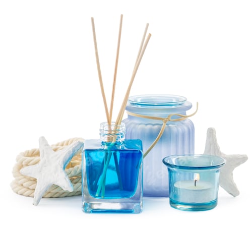 Preview: Beautiful spa composition with aroma diffuser on light background