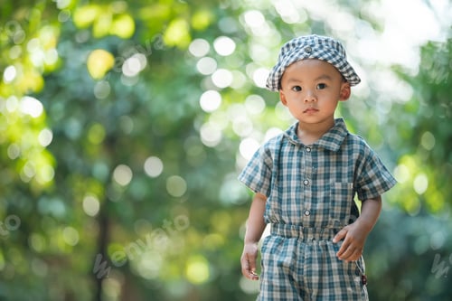 Preview: Asian child toddler boy outdoor summer outfit serene asian toddler boy outdoor in summer outfit