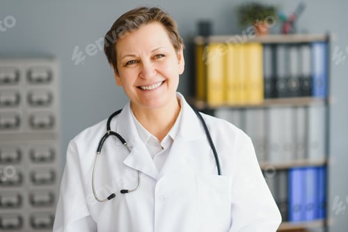 Preview: Portrait of a middle aged female doctor