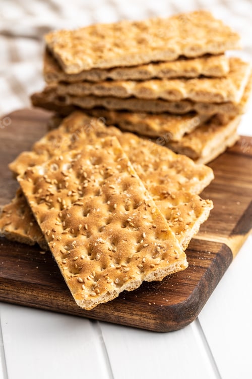 Preview: Knackebrot. Wholegrain crispbread with sesame seeds