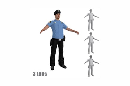 Preview: Police officer figure in three varied poses