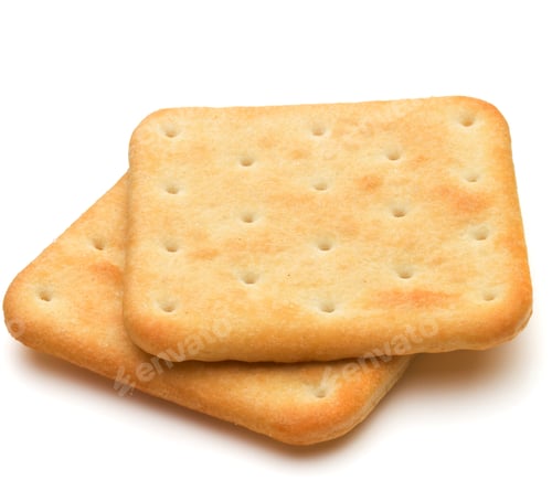 Preview: Dry cracker cookies isolated on white background cutout