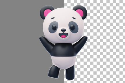 Preview: Panda Jumping for Joy 3D Illustration