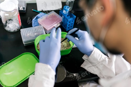 Preview: Unrecognizable Male Scientist working in the laboratory