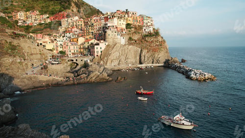 Preview: View of Manarola at sunset in Italy