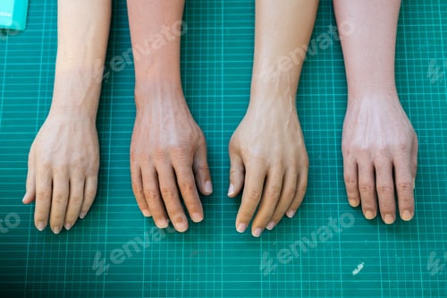 Preview: Parts of artificial silicon arms prosthetic in prosthetic workshop