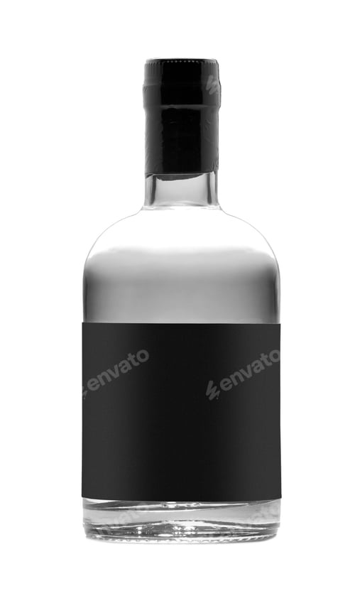 Preview: black bottle of whiskey isolated