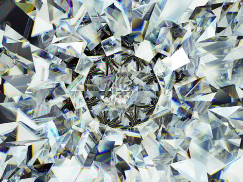 Preview: Gemstone diamond or shiny glass triangular texture kaleidoscope