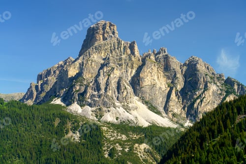 Preview: Mountain landscape along the road to Campolongo pass, Dolomites