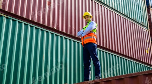 Preview: Warehouse engineer working at container yard