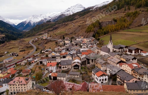 Preview: View over the village Ardez in Switzerland