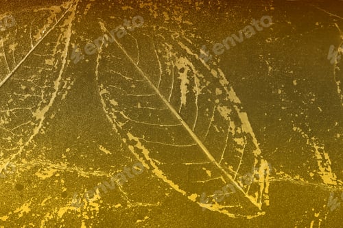 Preview: Autumn Leaves On Foil Background Image