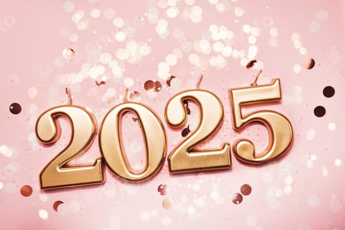 Preview: Holiday background Happy New Year 2025.