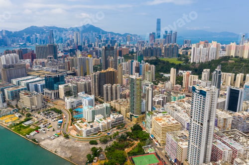 Preview: Hung Hom, Hong Kong 12 May 2019: panoramic shot for the city in Hong Kong